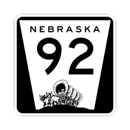 N-92 (Nebraska) (Road Sign) STICKER Vinyl Kiss-Cut Decal 6 Inch White - The Sticker Space
