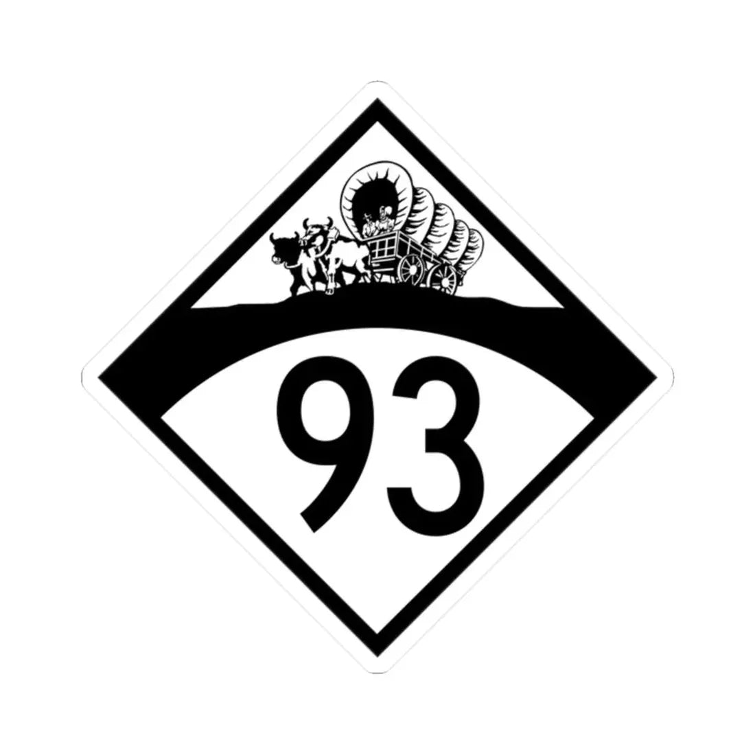 N-93 1950 (Nebraska) (Road Sign) STICKER Vinyl Kiss-Cut Decal 2 Inch White - The Sticker Space