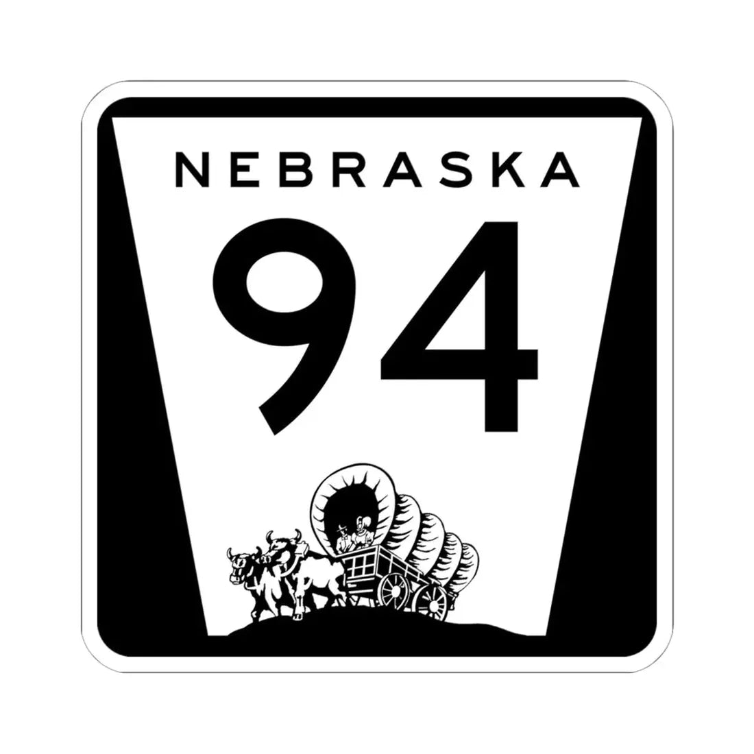 N-94 (Nebraska) (Road Sign) STICKER Vinyl Kiss-Cut Decal 6 Inch White - The Sticker Space