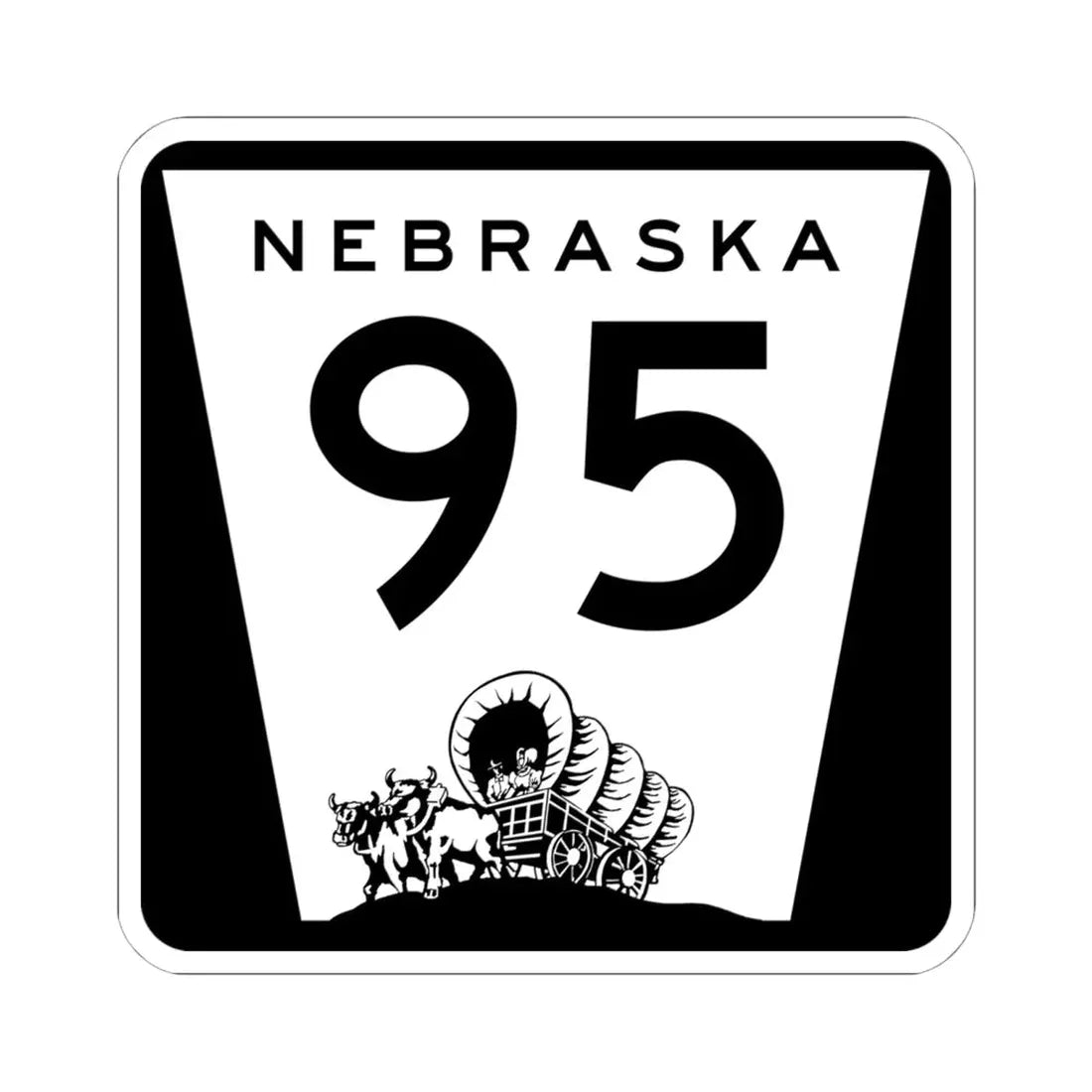 N-95 (Nebraska) (Road Sign) STICKER Vinyl Kiss-Cut Decal 6 Inch White - The Sticker Space