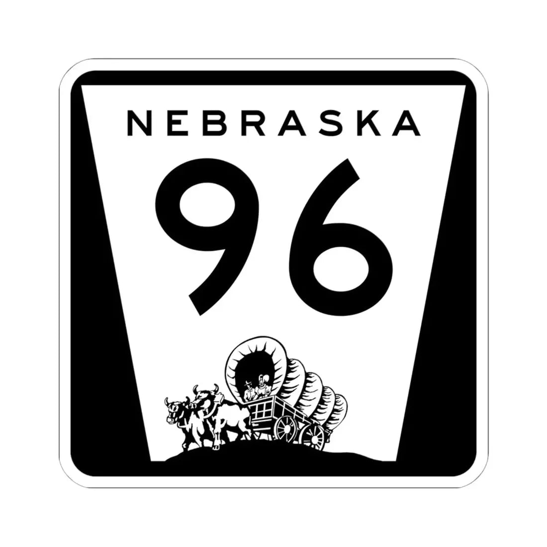 N-96 (Nebraska) (Road Sign) STICKER Vinyl Kiss-Cut Decal 6 Inch White - The Sticker Space