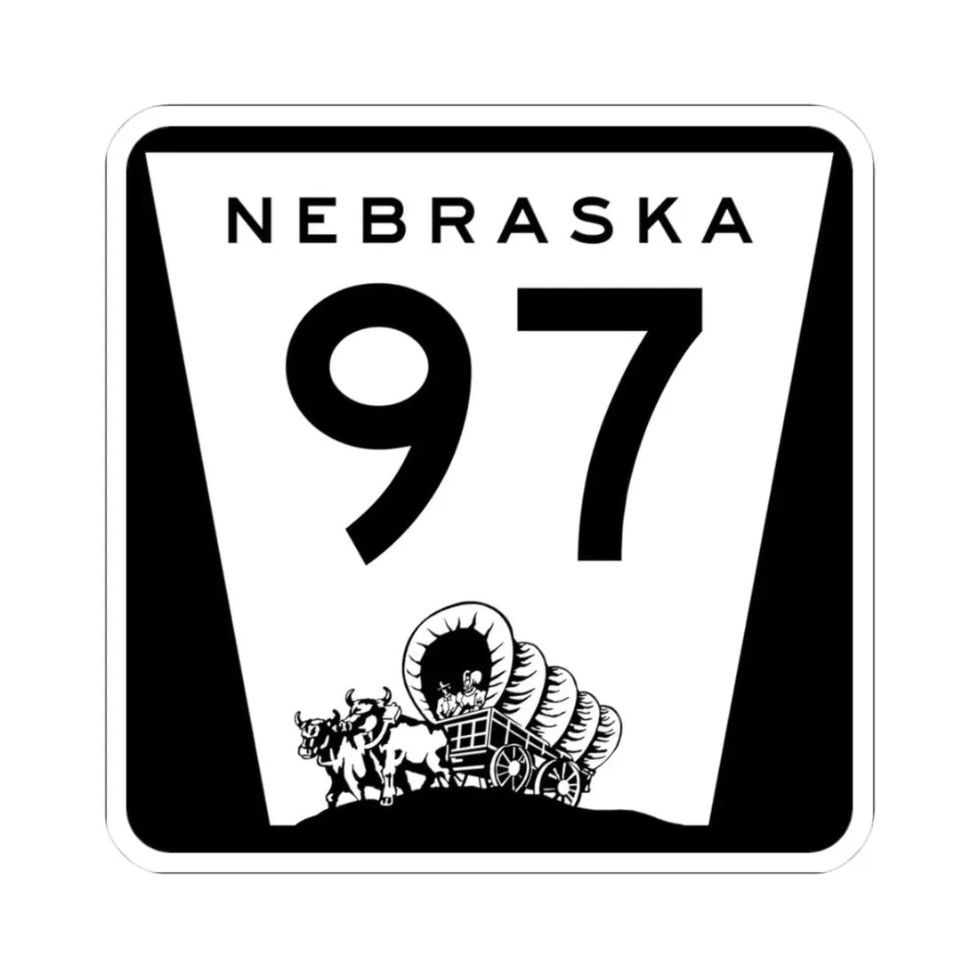 N-97 (Nebraska) (Road Sign) STICKER Vinyl Kiss-Cut Decal 3 Inch White - The Sticker Space