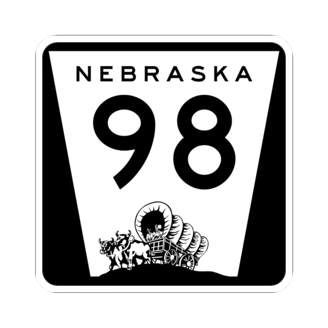 N-98 (Nebraska) (Road Sign) STICKER Vinyl Kiss-Cut Decal 2 Inch White - The Sticker Space