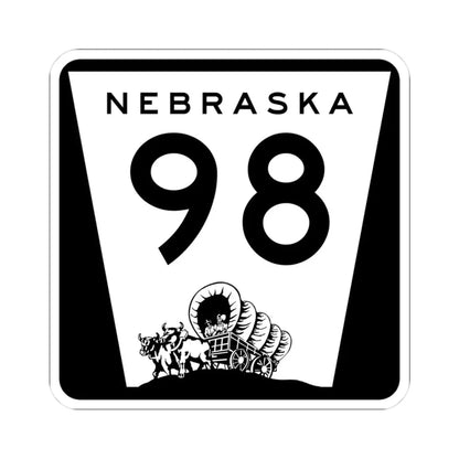 N-98 (Nebraska) (Road Sign) STICKER Vinyl Kiss-Cut Decal 3 Inch White - The Sticker Space