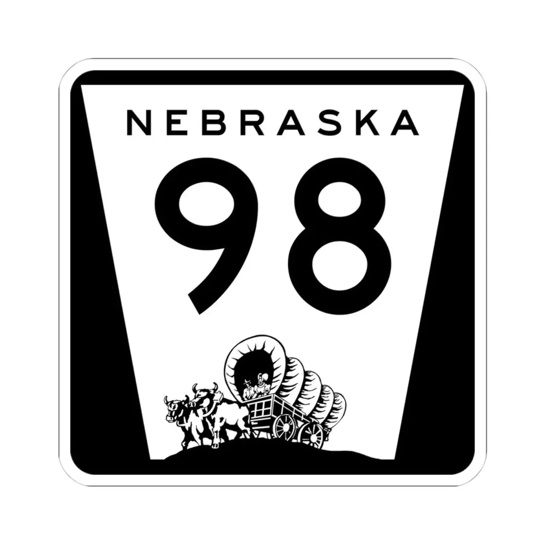 N-98 (Nebraska) (Road Sign) STICKER Vinyl Kiss-Cut Decal 4 Inch White - The Sticker Space