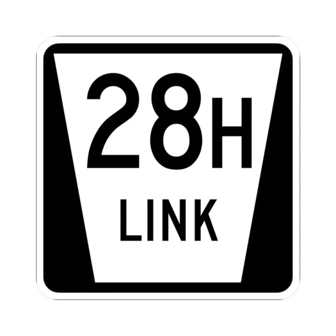 N LINK 28H (Nebraska) (Road Sign) STICKER Vinyl Kiss-Cut Decal 2 Inch White - The Sticker Space