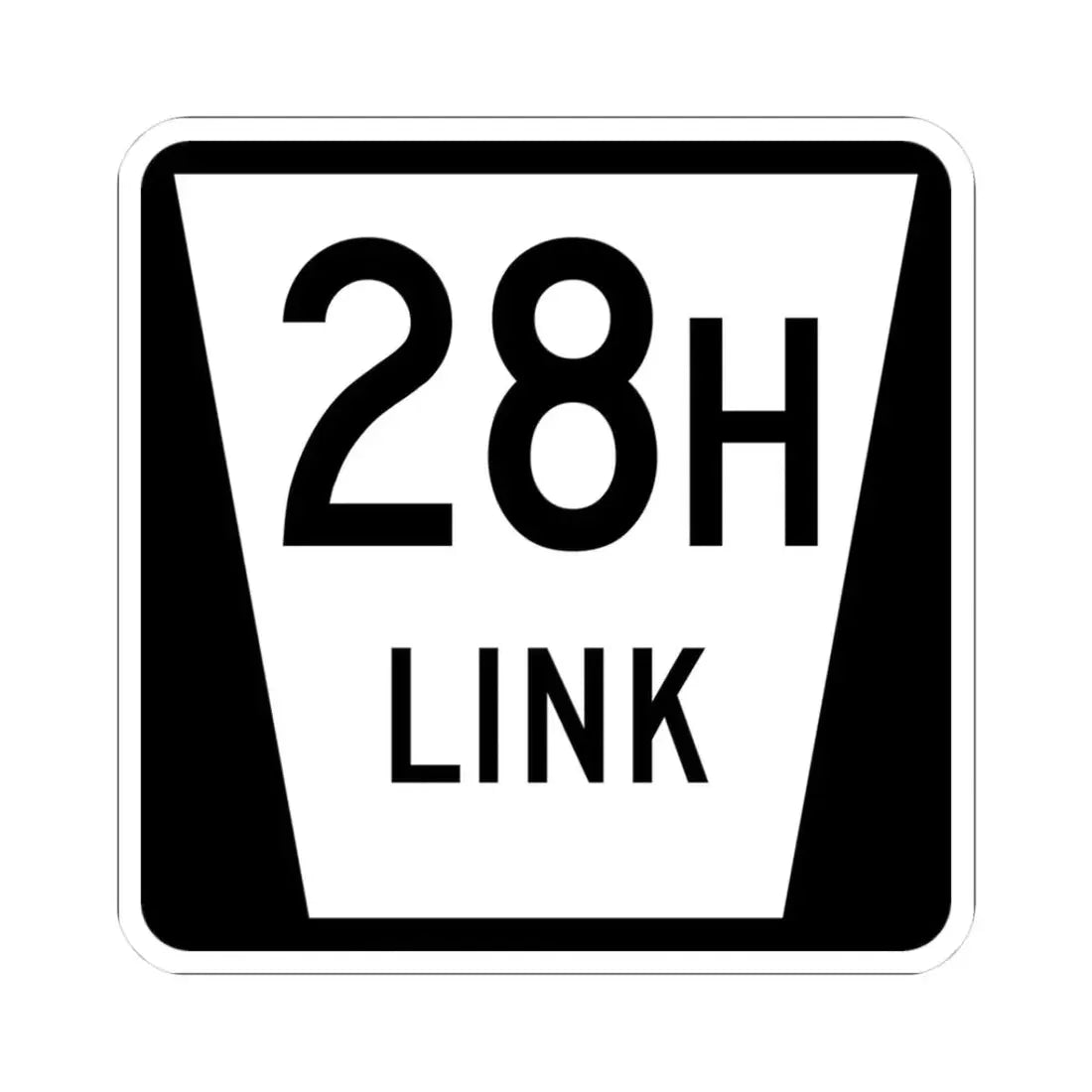 N LINK 28H (Nebraska) (Road Sign) STICKER Vinyl Kiss-Cut Decal 3 Inch White - The Sticker Space