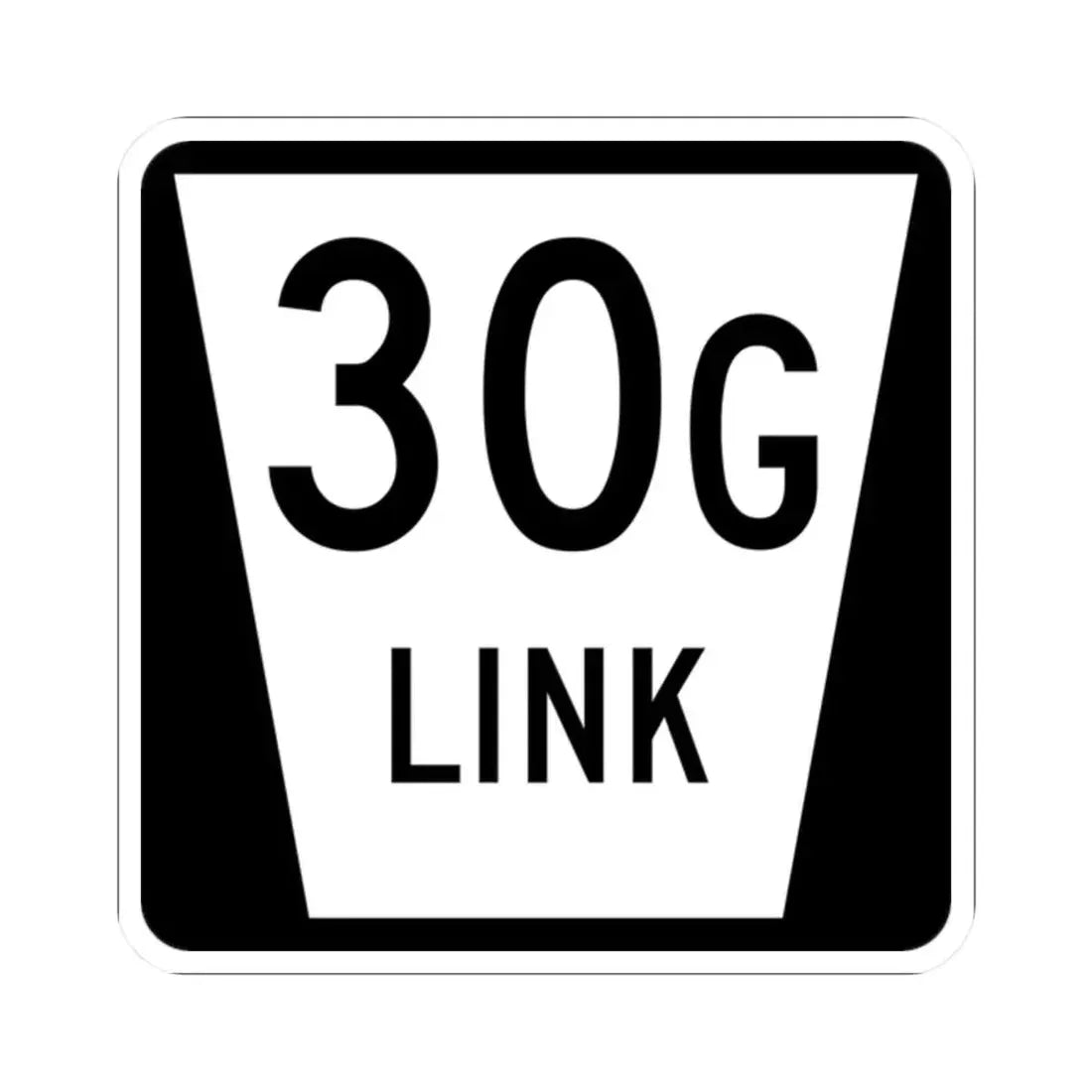 N LINK 30G (Nebraska) (Road Sign) STICKER Vinyl Kiss-Cut Decal 2 Inch White - The Sticker Space