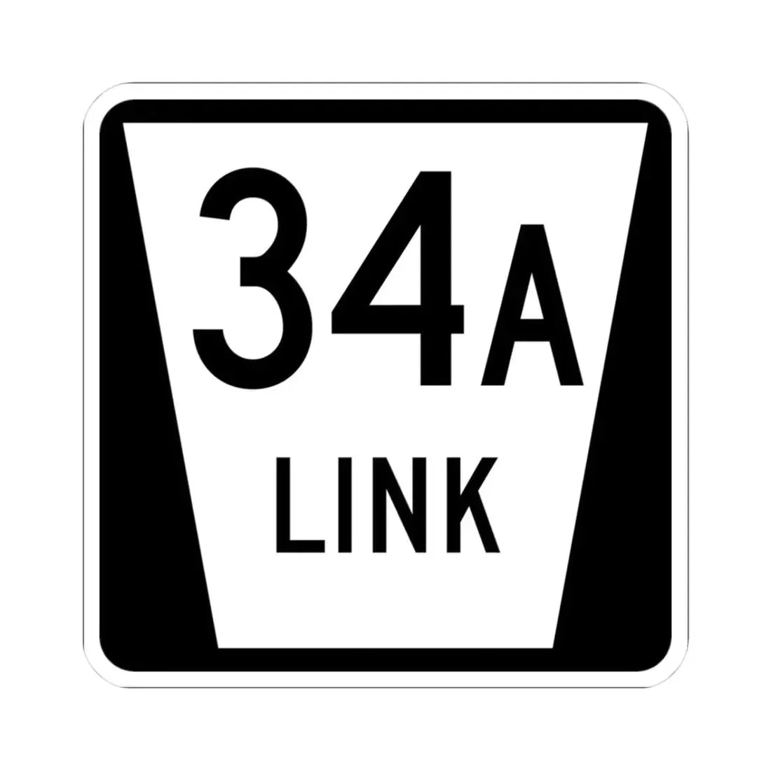 N LINK 34A (Nebraska) (Road Sign) STICKER Vinyl Kiss-Cut Decal 3 Inch White - The Sticker Space