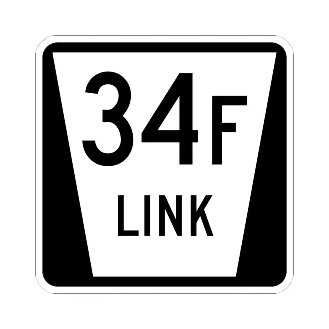 N LINK 34F (Nebraska) (Road Sign) STICKER Vinyl Kiss-Cut Decal 4 Inch White - The Sticker Space
