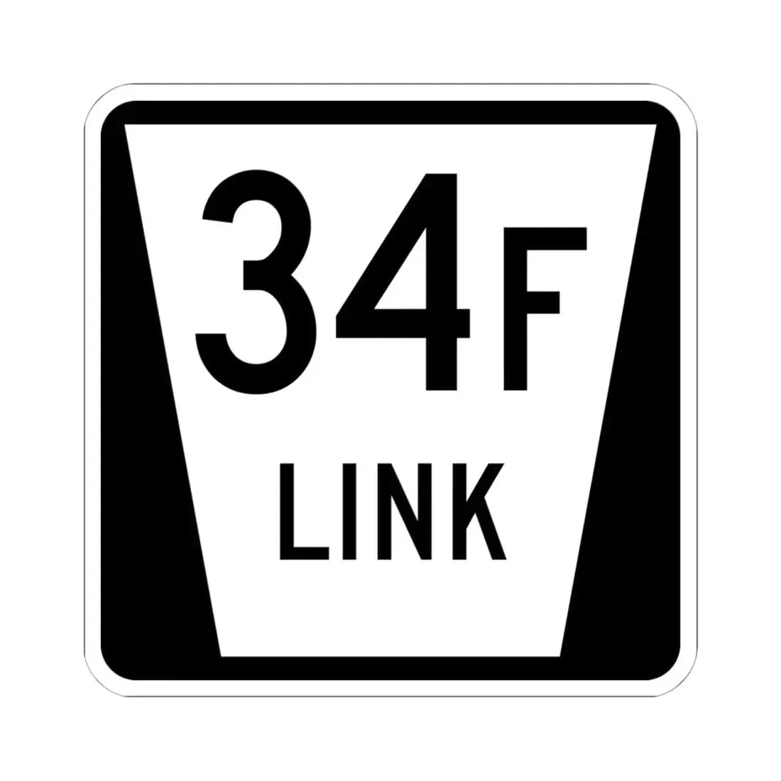 N LINK 34F (Nebraska) (Road Sign) STICKER Vinyl Kiss-Cut Decal 6 Inch White - The Sticker Space