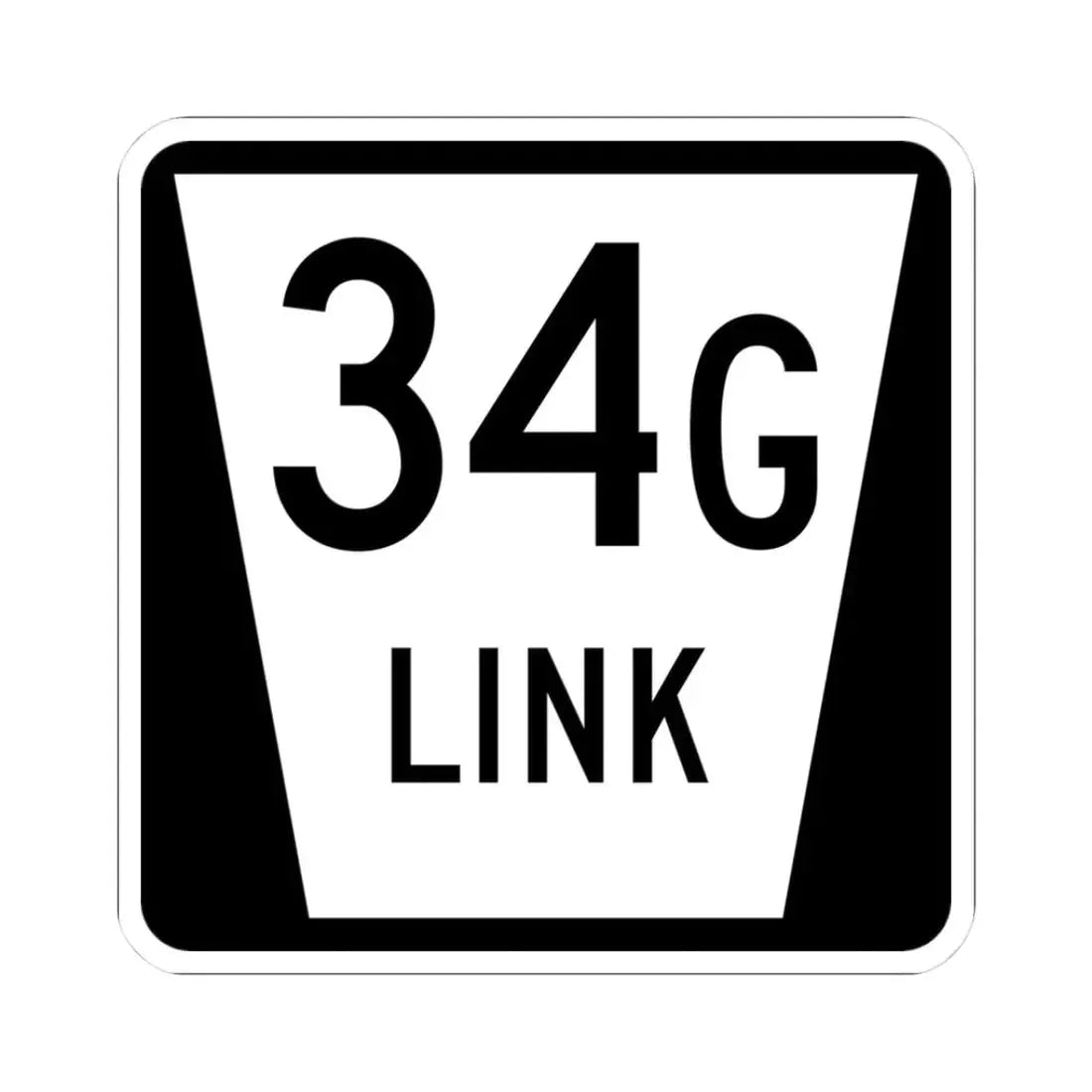 N LINK 34G (Nebraska) (Road Sign) STICKER Vinyl Kiss-Cut Decal 3 Inch White - The Sticker Space