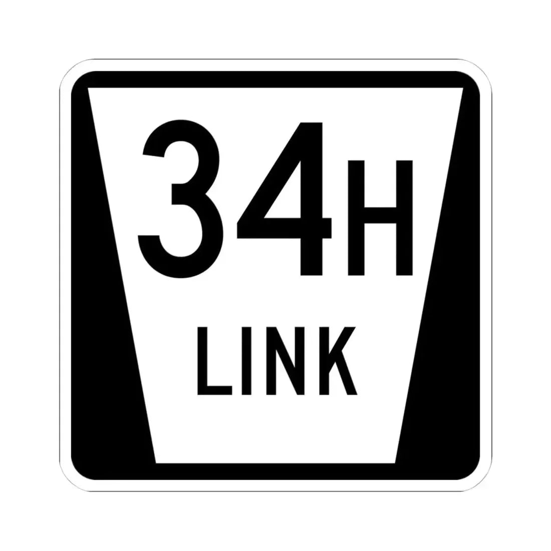 N LINK 34H (Nebraska) (Road Sign) STICKER Vinyl Kiss-Cut Decal 4 Inch White - The Sticker Space