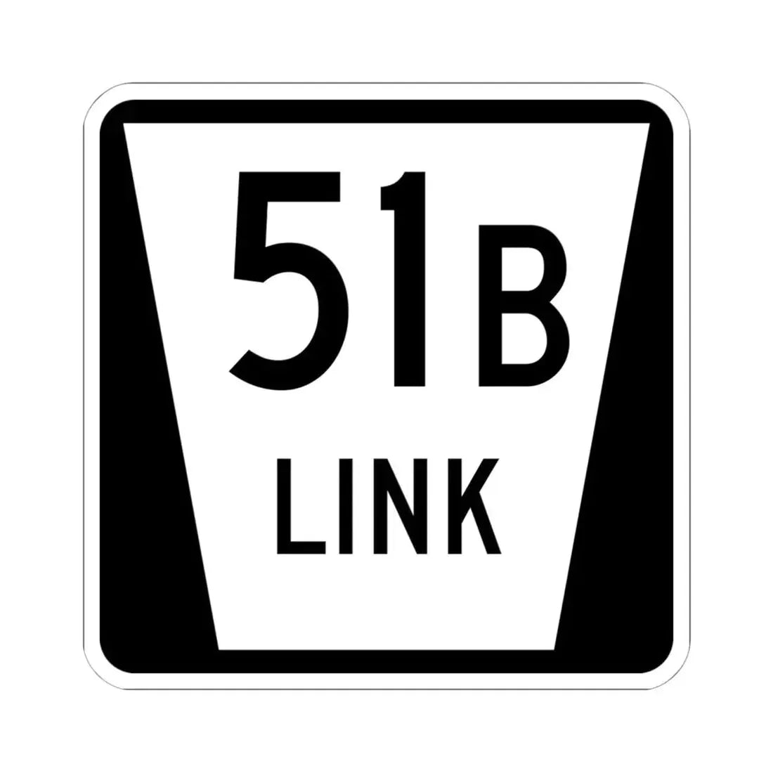 N LINK 51B (Nebraska) (Road Sign) STICKER Vinyl Kiss-Cut Decal 6 Inch White - The Sticker Space