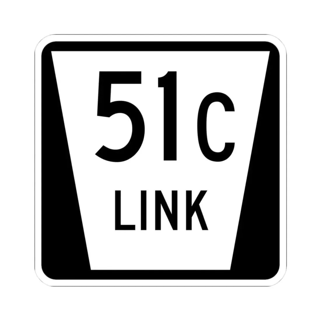 N LINK 51C (Nebraska) (Road Sign) STICKER Vinyl Kiss-Cut Decal 3 Inch White - The Sticker Space