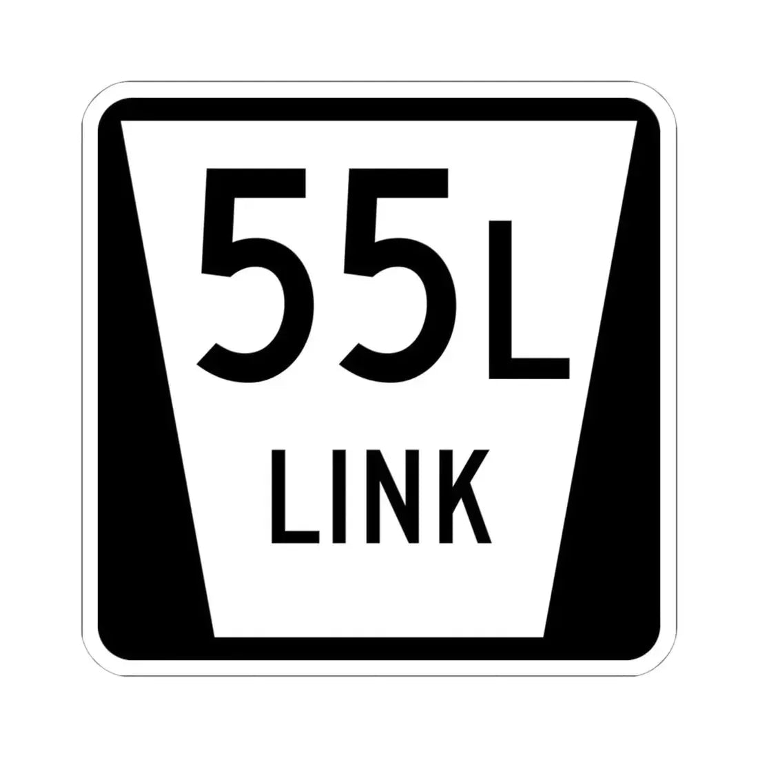 N LINK 55L (Nebraska) (Road Sign) STICKER Vinyl Kiss-Cut Decal 6 Inch White - The Sticker Space