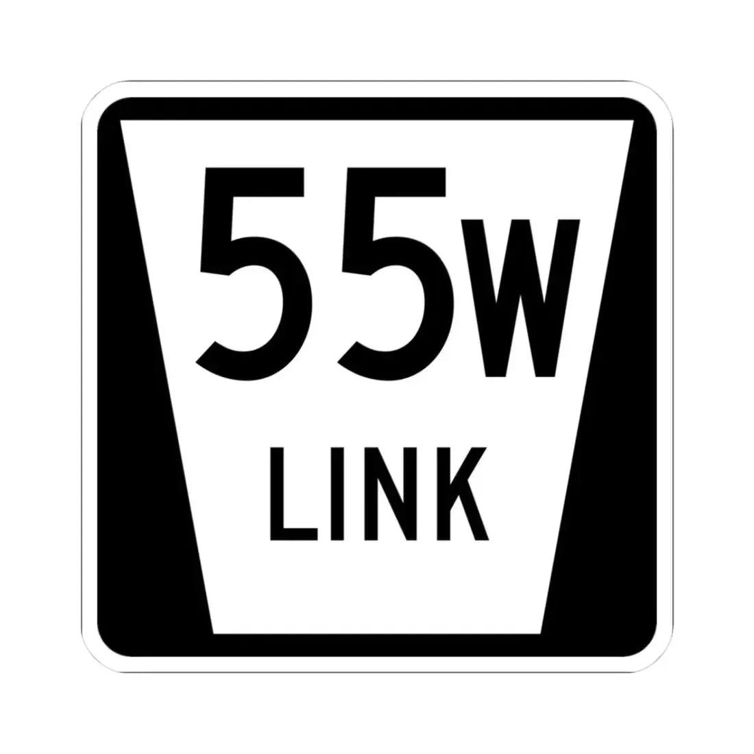 N LINK 55W (Nebraska) (Road Sign) STICKER Vinyl Kiss-Cut Decal 3 Inch White - The Sticker Space