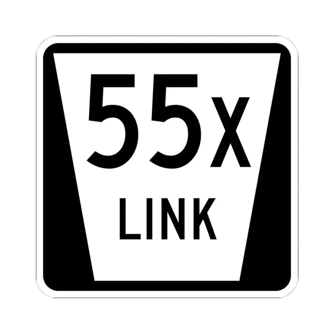 N LINK 55X (Nebraska) (Road Sign) STICKER Vinyl Kiss-Cut Decal 4 Inch White - The Sticker Space