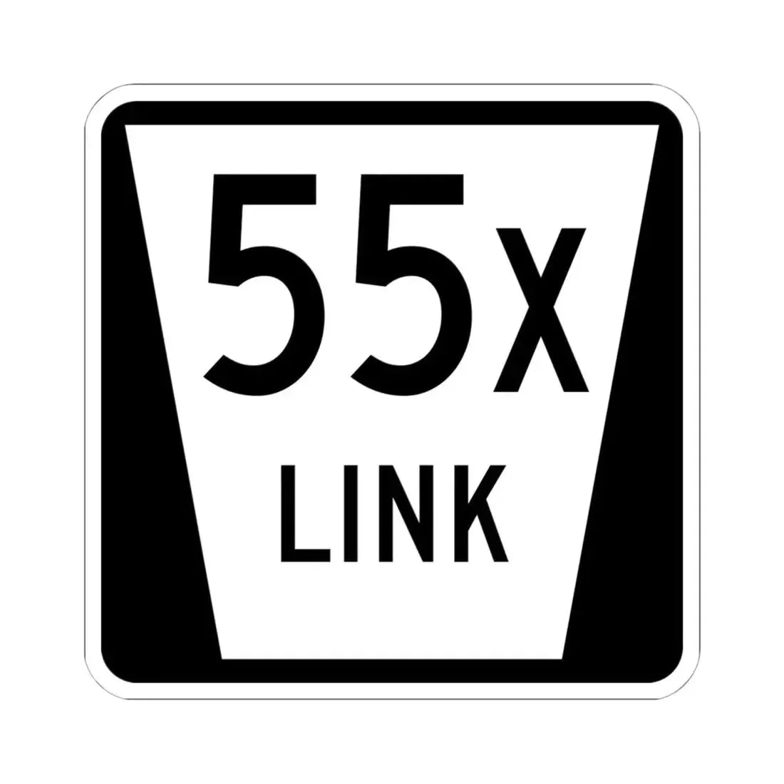 N LINK 55X (Nebraska) (Road Sign) STICKER Vinyl Kiss-Cut Decal 6 Inch White - The Sticker Space