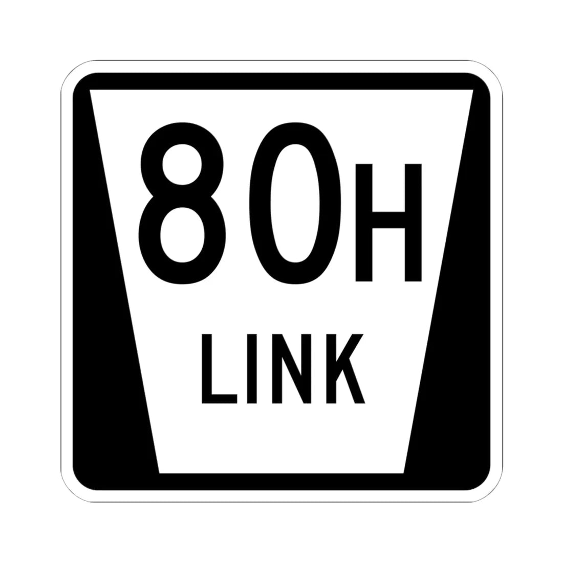 N LINK 80H (Nebraska) (Road Sign) STICKER Vinyl Kiss-Cut Decal 6 Inch White - The Sticker Space