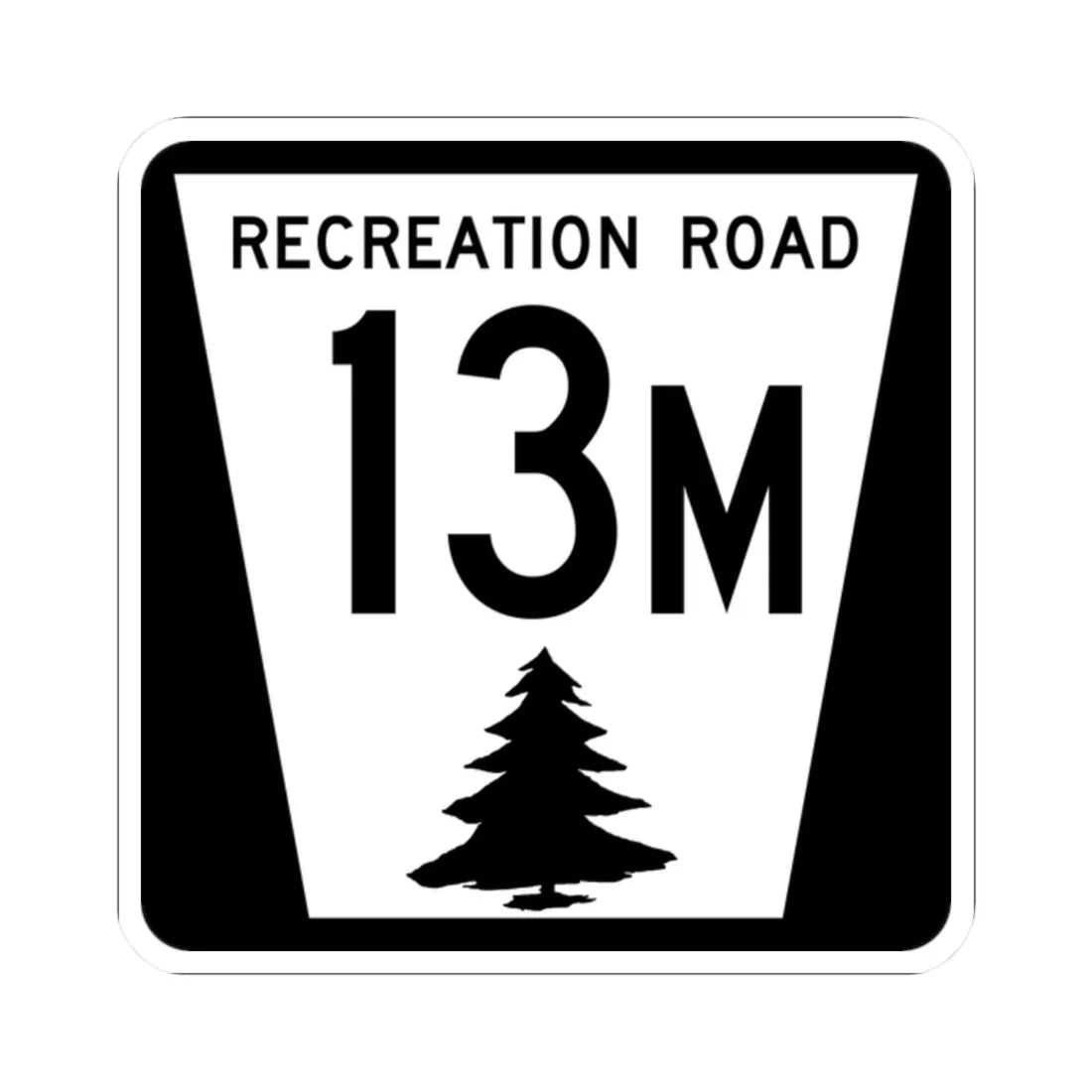 N REC 13M (Nebraska) (Road Sign) STICKER Vinyl Kiss-Cut Decal 2 Inch White - The Sticker Space