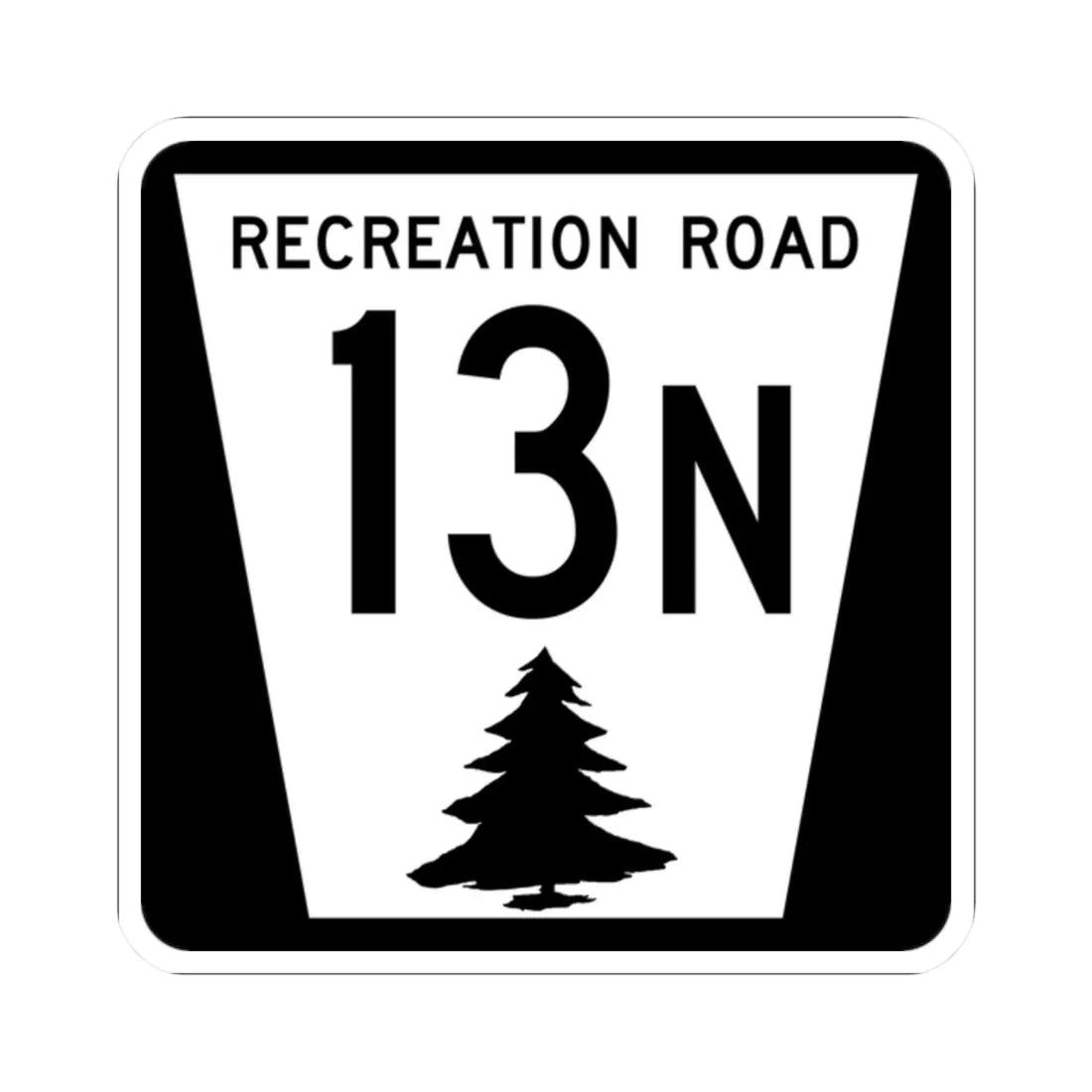 N REC 13N (Nebraska) (Road Sign) STICKER Vinyl Kiss-Cut Decal 2 Inch White - The Sticker Space