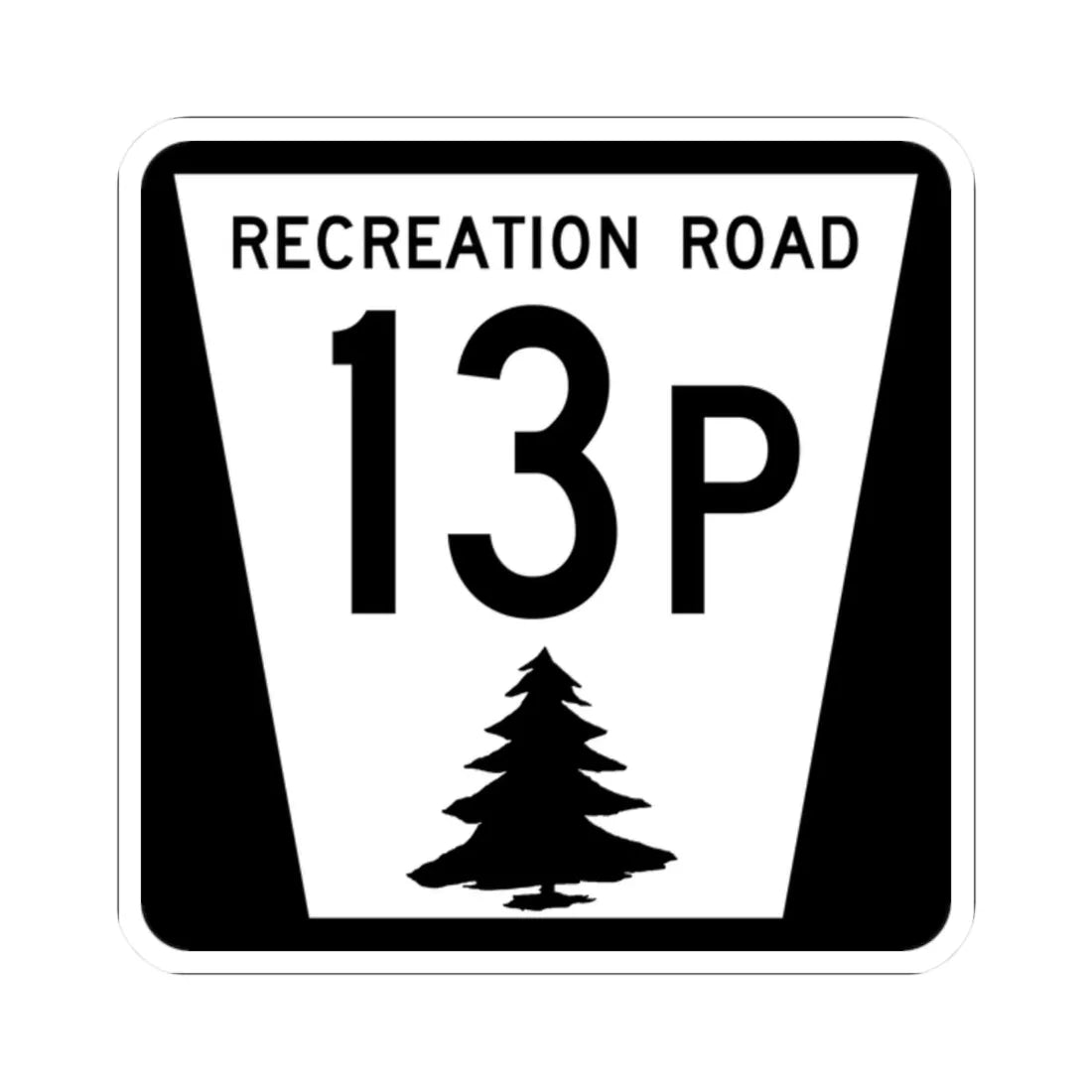 N REC 13P (Nebraska) (Road Sign) STICKER Vinyl Kiss-Cut Decal 2 Inch White - The Sticker Space