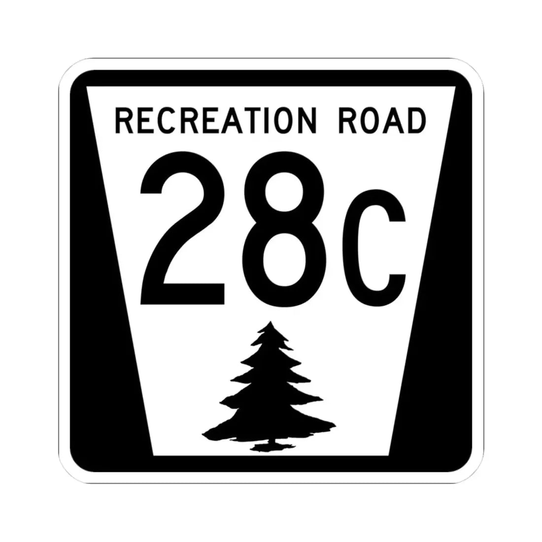 N REC 28C (Nebraska) (Road Sign) STICKER Vinyl Kiss-Cut Decal 3 Inch White - The Sticker Space