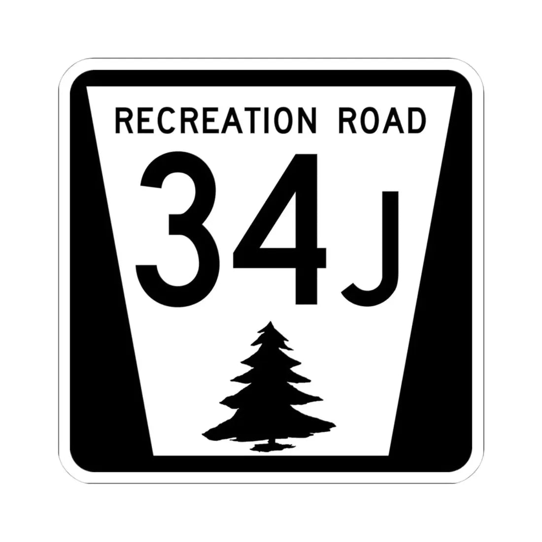 N REC 34J (Nebraska) (Road Sign) STICKER Vinyl Kiss-Cut Decal 4 Inch White - The Sticker Space