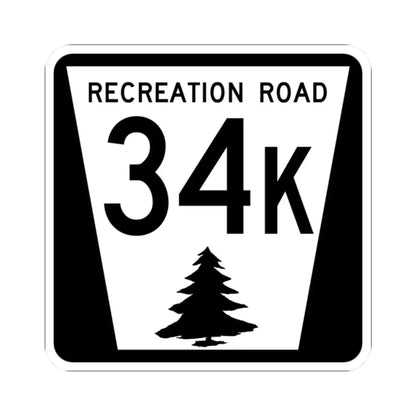N REC 34K (Nebraska) (Road Sign) STICKER Vinyl Kiss-Cut Decal 2 Inch White - The Sticker Space