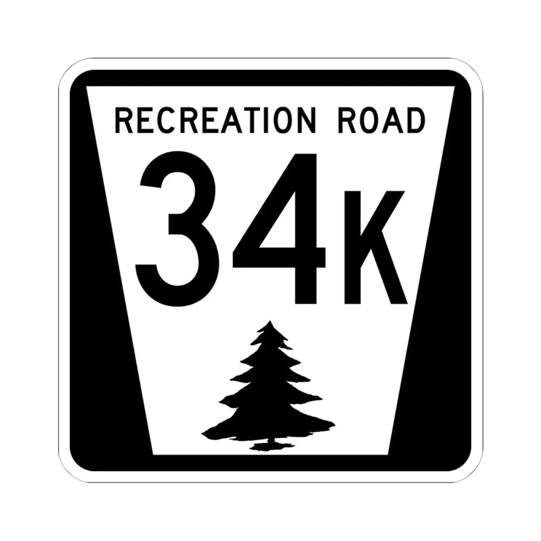 N REC 34K (Nebraska) (Road Sign) STICKER Vinyl Kiss-Cut Decal 6 Inch White - The Sticker Space