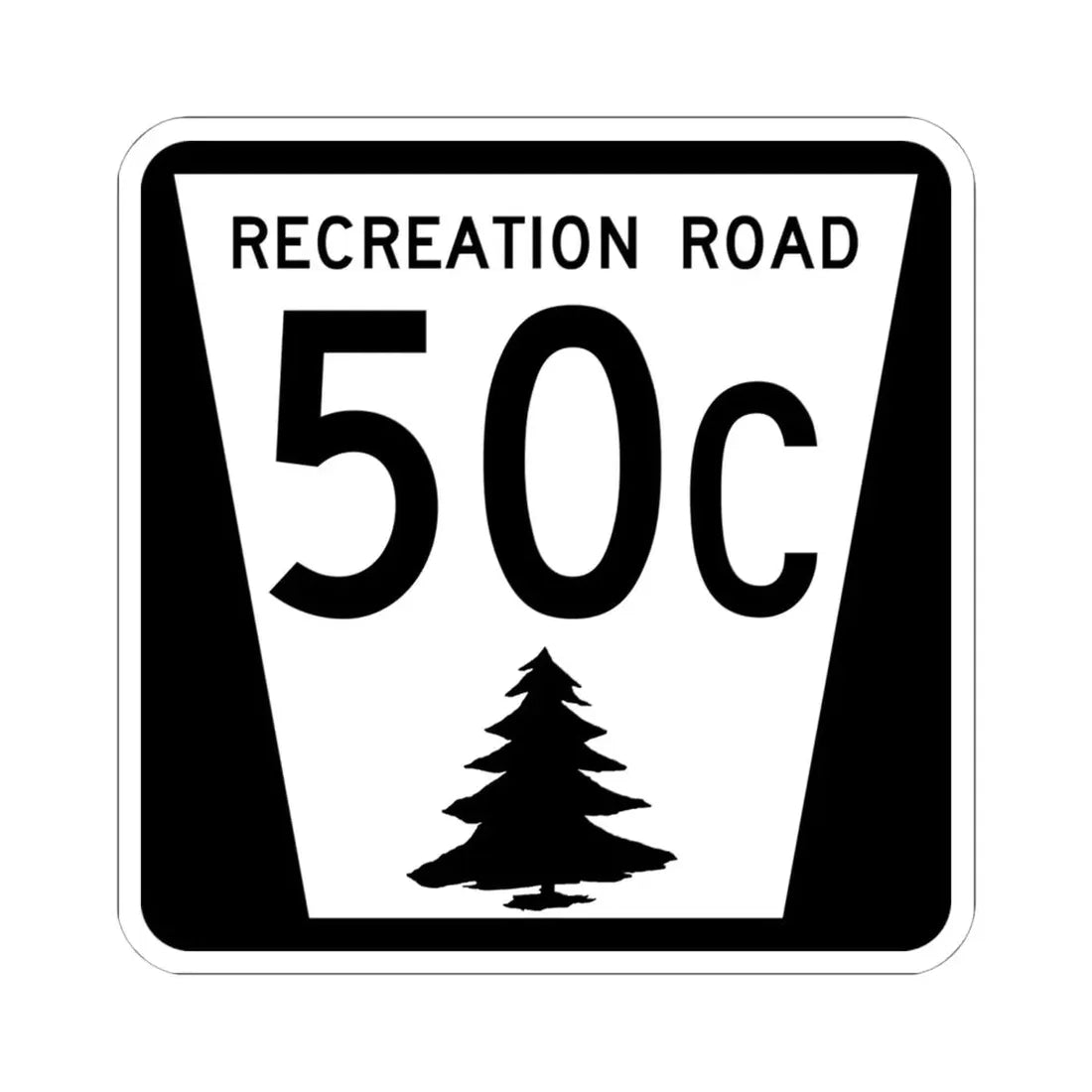 N REC 50C (Nebraska) (Road Sign) STICKER Vinyl Kiss-Cut Decal 6 Inch White - The Sticker Space