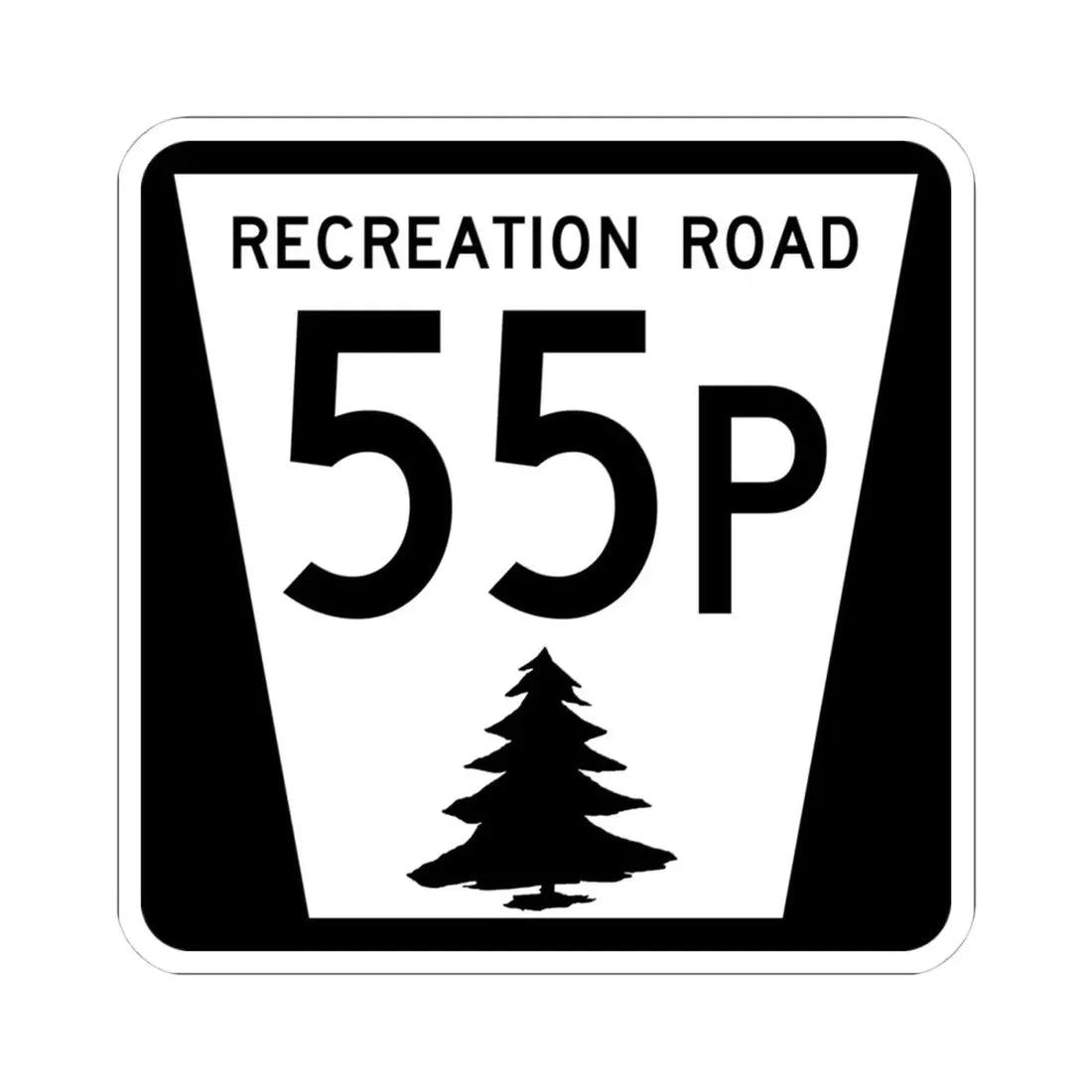 N REC 55P (Nebraska) (Road Sign) STICKER Vinyl Kiss-Cut Decal 4 Inch White - The Sticker Space