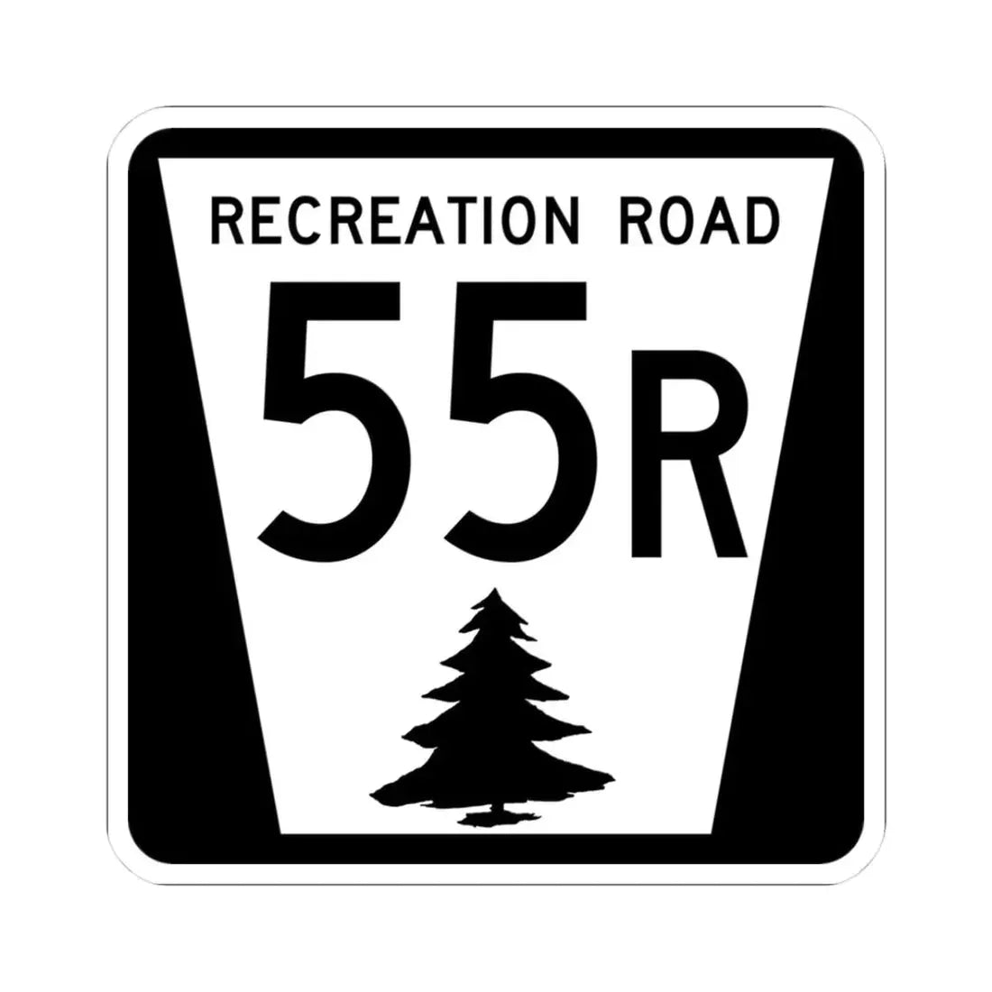 N REC 55R (Nebraska) (Road Sign) STICKER Vinyl Kiss-Cut Decal 3 Inch White - The Sticker Space