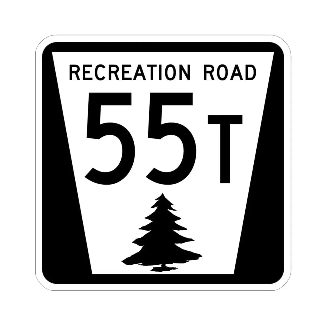 N REC 55T (Nebraska) (Road Sign) STICKER Vinyl Kiss-Cut Decal 6 Inch White - The Sticker Space