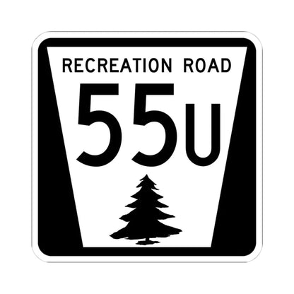 N REC 55U (Nebraska) (Road Sign) STICKER Vinyl Kiss-Cut Decal 4 Inch White - The Sticker Space