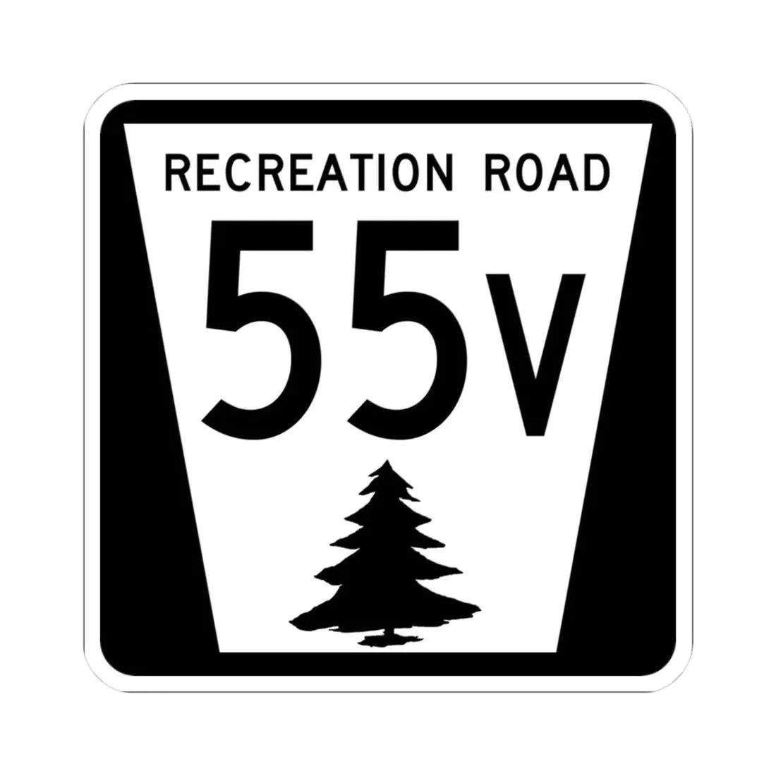 N REC 55V (Nebraska) (Road Sign) STICKER Vinyl Kiss-Cut Decal 3 Inch White - The Sticker Space