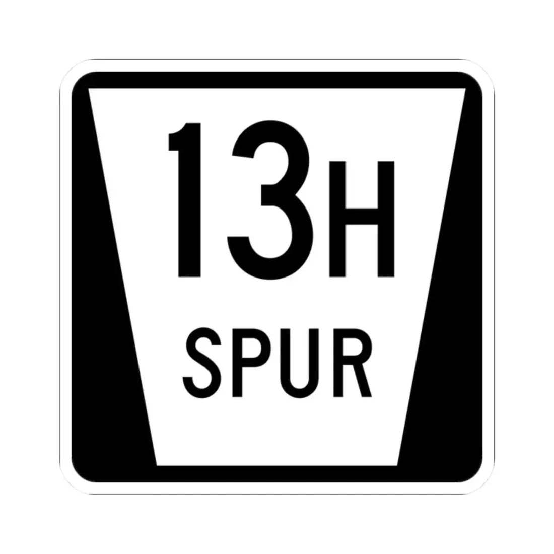 N SPUR 13H (Nebraska) (Road Sign) STICKER Vinyl Kiss-Cut Decal 2 Inch White - The Sticker Space