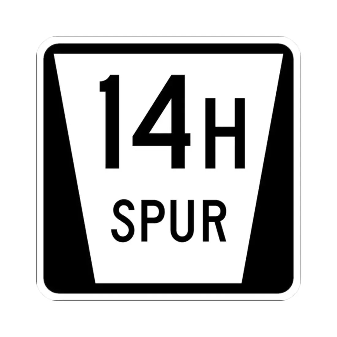 N SPUR 14H (Nebraska) (Road Sign) STICKER Vinyl Kiss-Cut Decal 2 Inch White - The Sticker Space