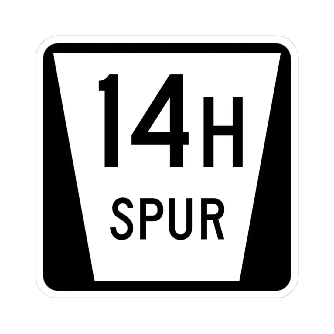 N SPUR 14H (Nebraska) (Road Sign) STICKER Vinyl Kiss-Cut Decal 3 Inch White - The Sticker Space
