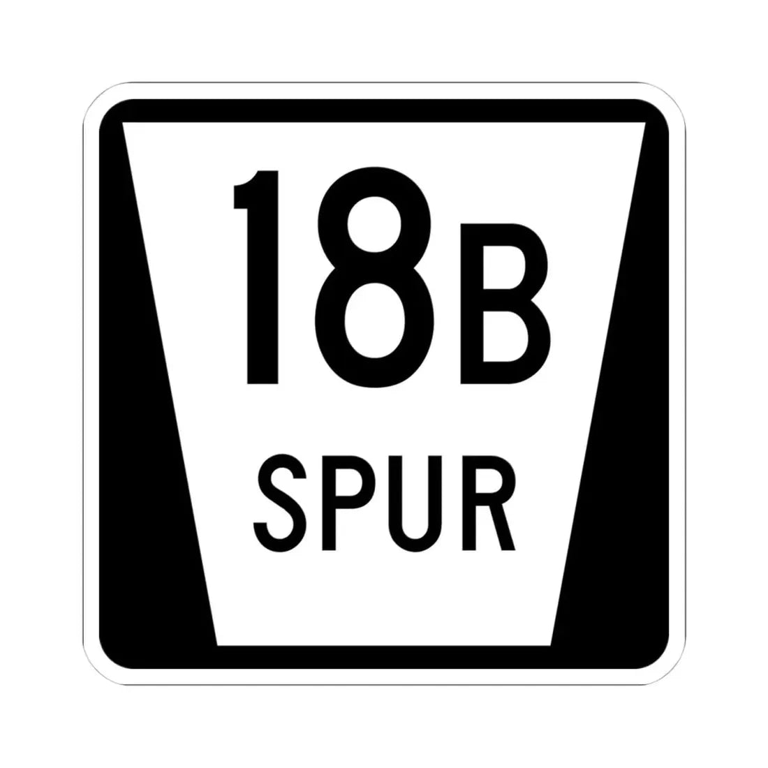 N SPUR 18B (Nebraska) (Road Sign) STICKER Vinyl Kiss-Cut Decal 4 Inch White - The Sticker Space