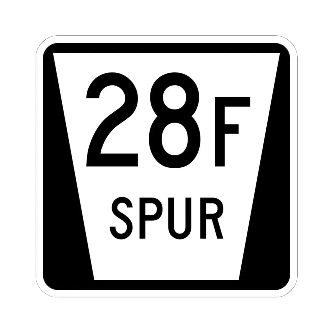 N SPUR 28F (Nebraska) (Road Sign) STICKER Vinyl Kiss-Cut Decal 6 Inch White - The Sticker Space