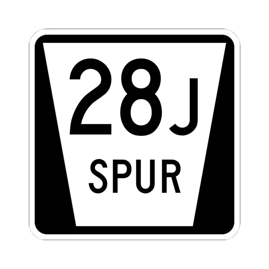 N SPUR 28J (Nebraska) (Road Sign) STICKER Vinyl Kiss-Cut Decal 4 Inch White - The Sticker Space