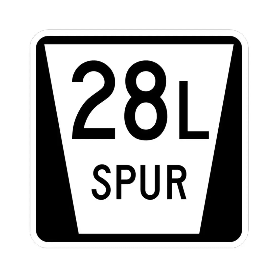 N SPUR 28L (Nebraska) (Road Sign) STICKER Vinyl Kiss-Cut Decal 3 Inch White - The Sticker Space
