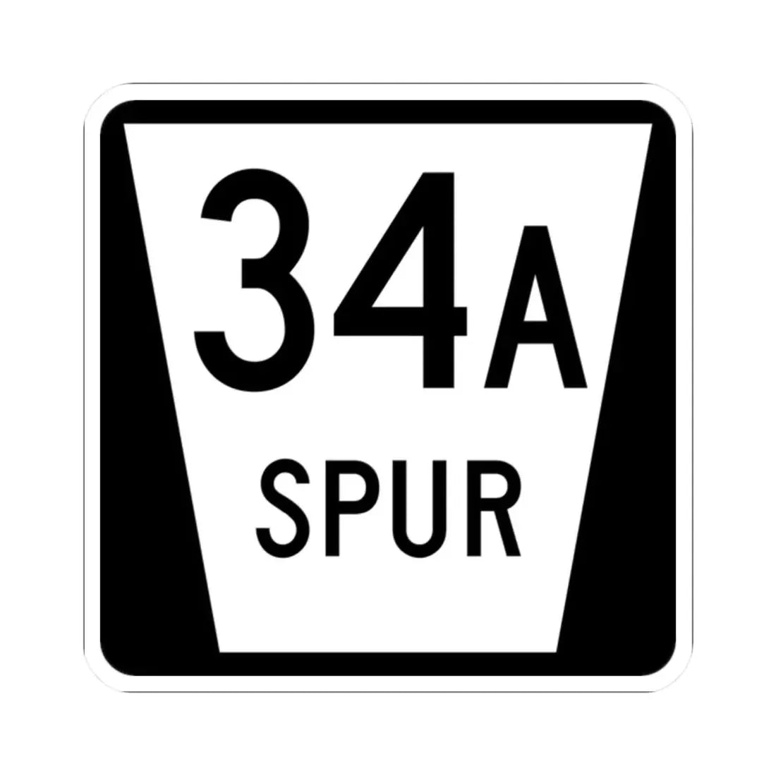 N SPUR 34A (Nebraska) (Road Sign) STICKER Vinyl Kiss-Cut Decal 2 Inch White - The Sticker Space
