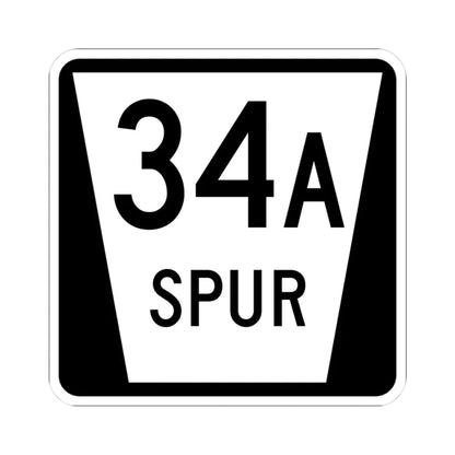N SPUR 34A (Nebraska) (Road Sign) STICKER Vinyl Kiss-Cut Decal 3 Inch White - The Sticker Space