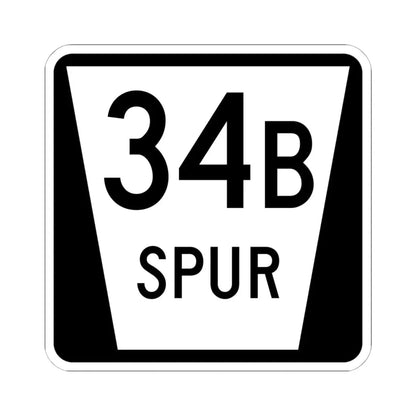 N SPUR 34B (Nebraska) (Road Sign) STICKER Vinyl Kiss-Cut Decal 6 Inch White - The Sticker Space