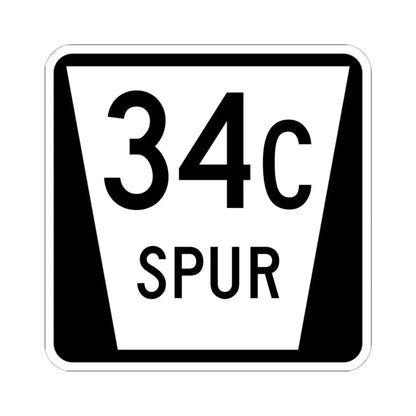 N SPUR 34C (Nebraska) (Road Sign) STICKER Vinyl Kiss-Cut Decal 6 Inch White - The Sticker Space