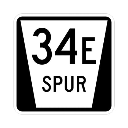 N SPUR 34E (Nebraska) (Road Sign) STICKER Vinyl Kiss-Cut Decal 4 Inch White - The Sticker Space