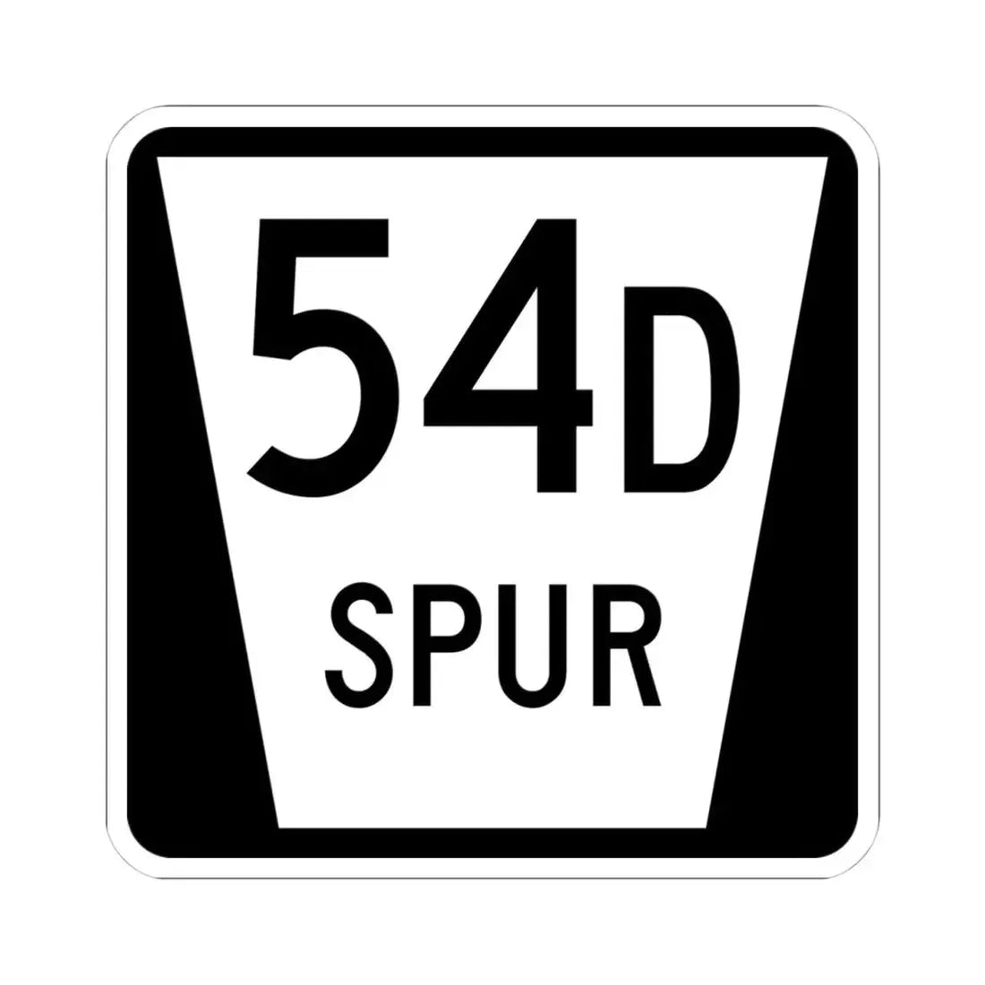 N SPUR 54D (Nebraska) (Road Sign) STICKER Vinyl Kiss-Cut Decal 4 Inch White - The Sticker Space